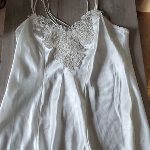 Beautiful white spaghetti criss-cross strap nightg